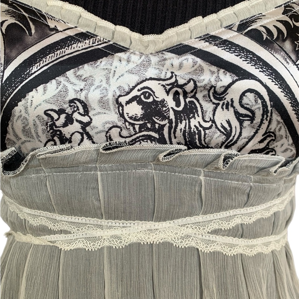 Alberto Makali Black and White Mini Dress with Sweetheart Neckline Silk blend - Picture 4 of 14